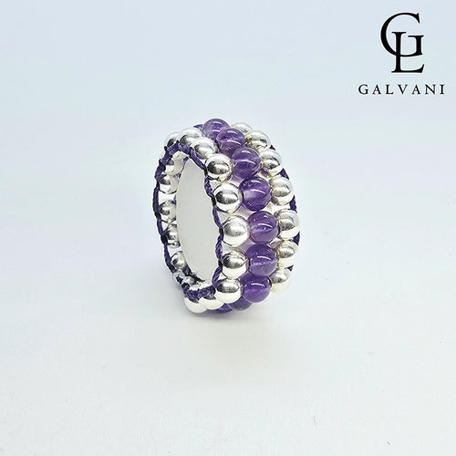 Anello donna con ametista in argento 925 stile elegante gioielleria Riccione