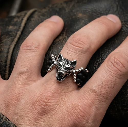 ANELLO LUPO Argento 925 Onice