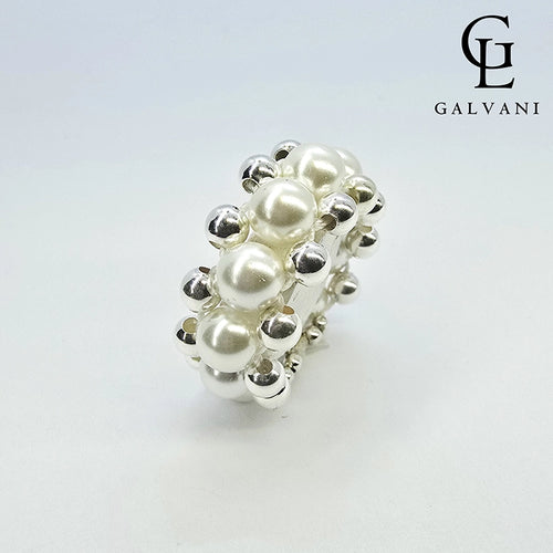 Anello con perla coltivata Galvani gioiello elegante e raffinato vista frontale