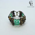ANELLO ROUTE 66 Argento 925 Agalmatolite Occhio di tigre