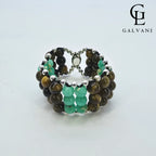 ANELLO ROUTE 66 Argento 925 Agalmatolite Occhio di tigre