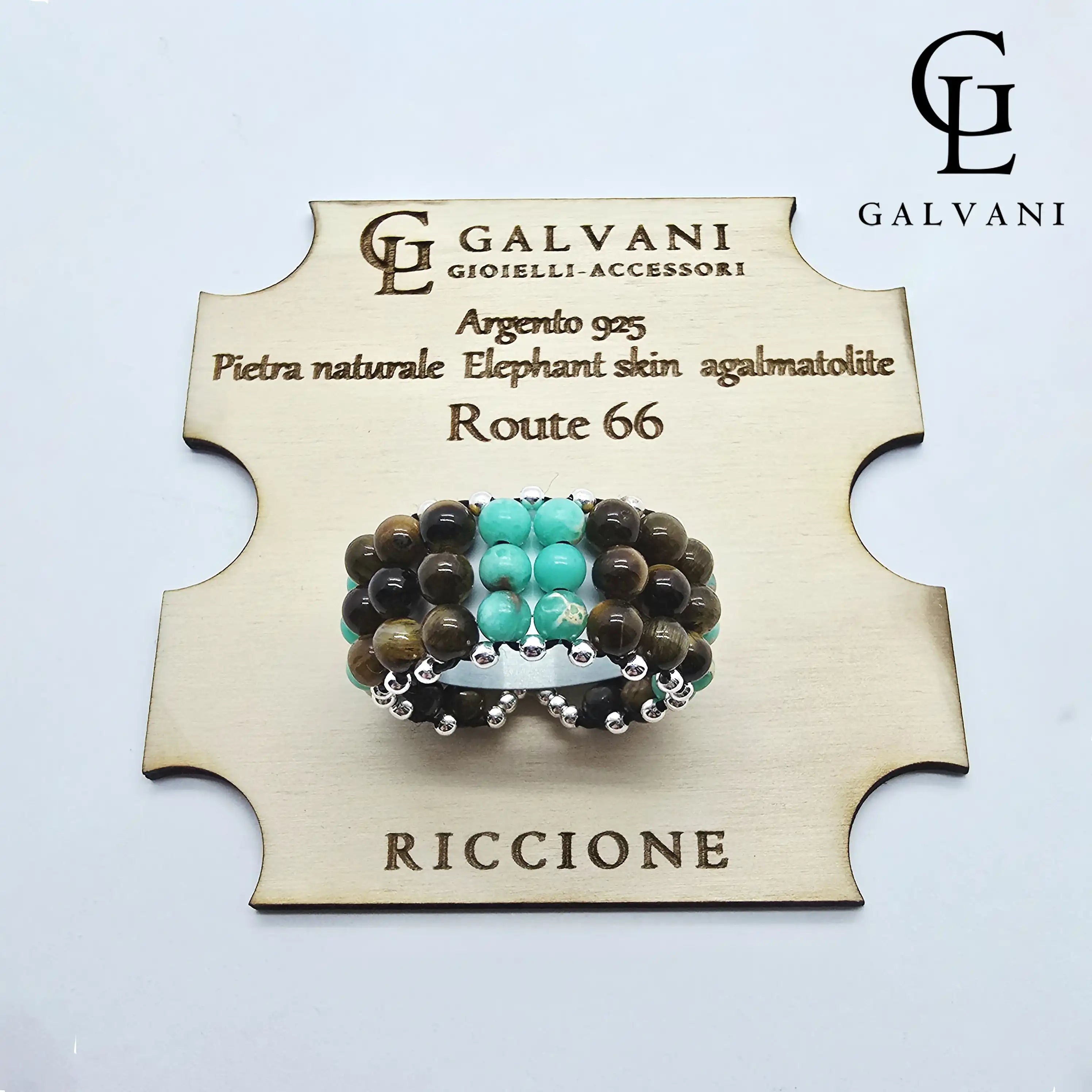 ANELLO ROUTE 66 Argento 925 Agalmatolite Occhio di tigre