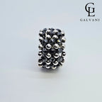 Anello Eclissi con ematite Galvani stile deciso in argento 925