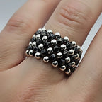 Anello uomo Eclissi con ematite in argento 925 Galvani Gioielli