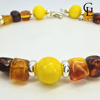 BRACCIALE ANIMA ANTICA Argento 925 Ambra Giada