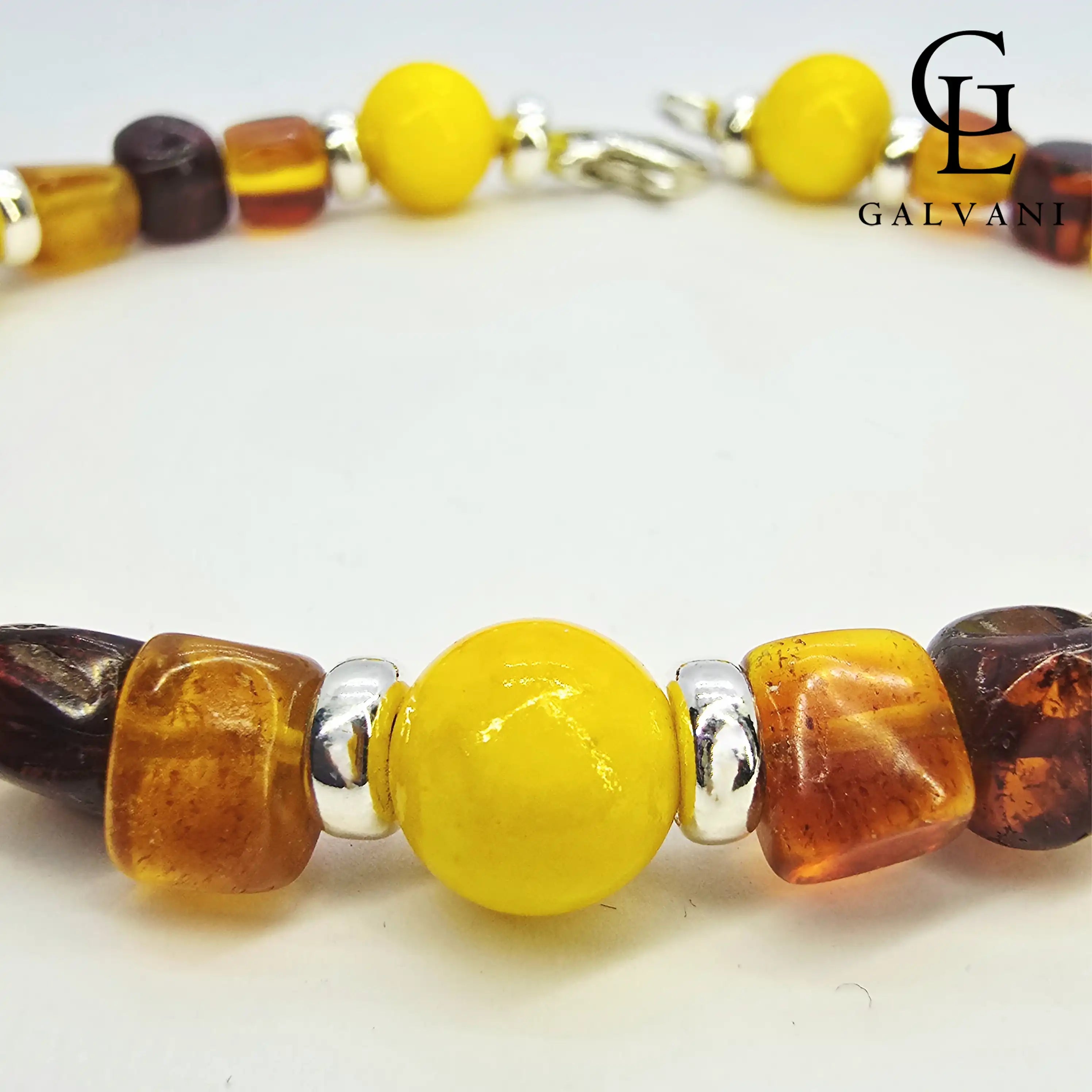 BRACCIALE ANIMA ANTICA Argento 925 Ambra Giada