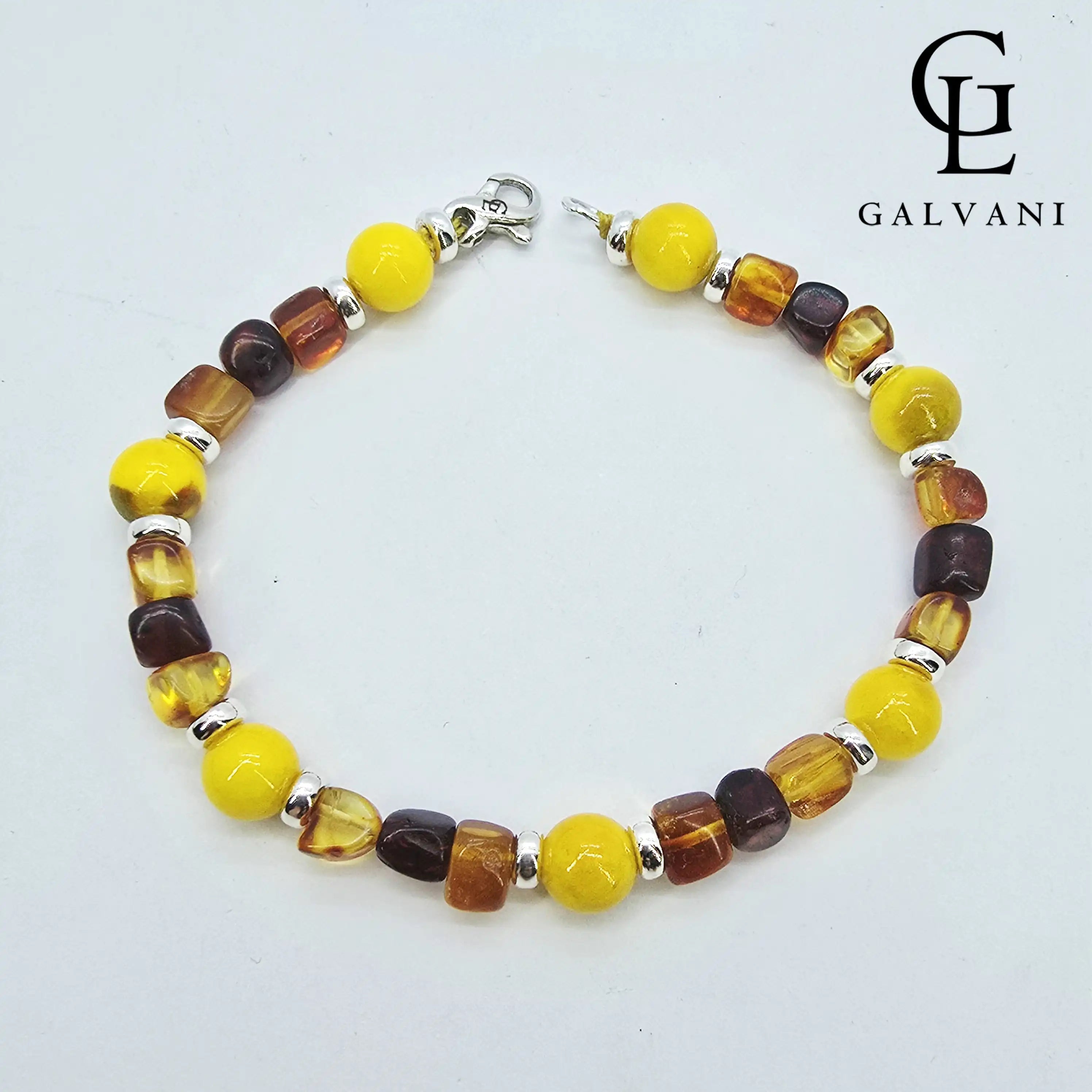 BRACCIALE ANIMA ANTICA Argento 925 Ambra Giada