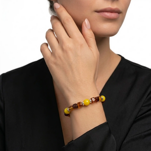 BRACCIALE ANIMA ANTICA Argento 925 Ambra Giada