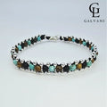 BRACCIALE ARES Argento 925 Howlite turchese Diaspro Elephant Skin Onice