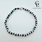 BRACCIALE ARES Argento 925 Howlite turchese Diaspro Elephant Skin Onice