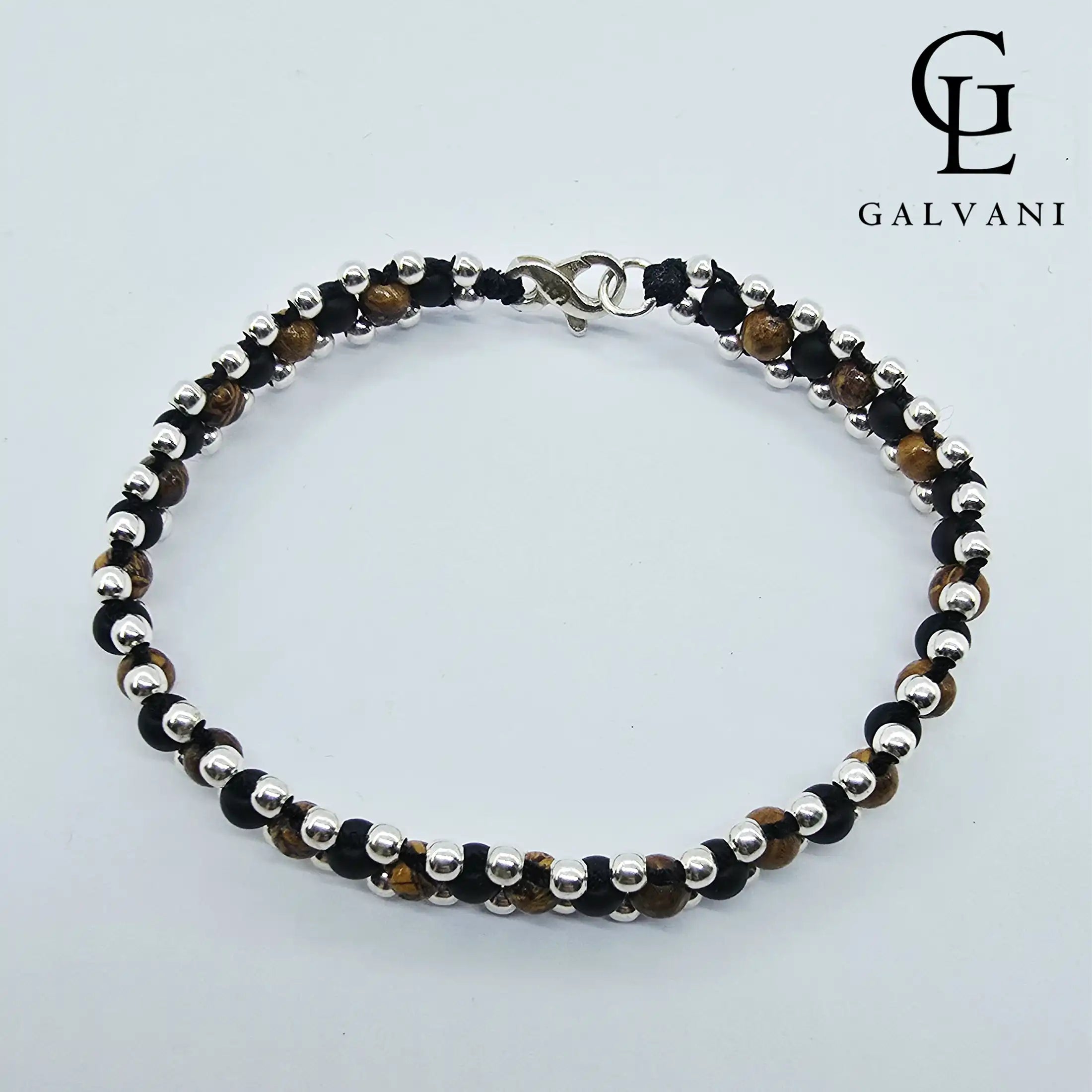 Bracciale Ares Galvani Gioielli in onice, diaspro ed elephant skin con dettagli in argento 925