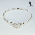 Bracciale Battito con cuore e perla coltivata Galvani gioiello simbolico vista frontale