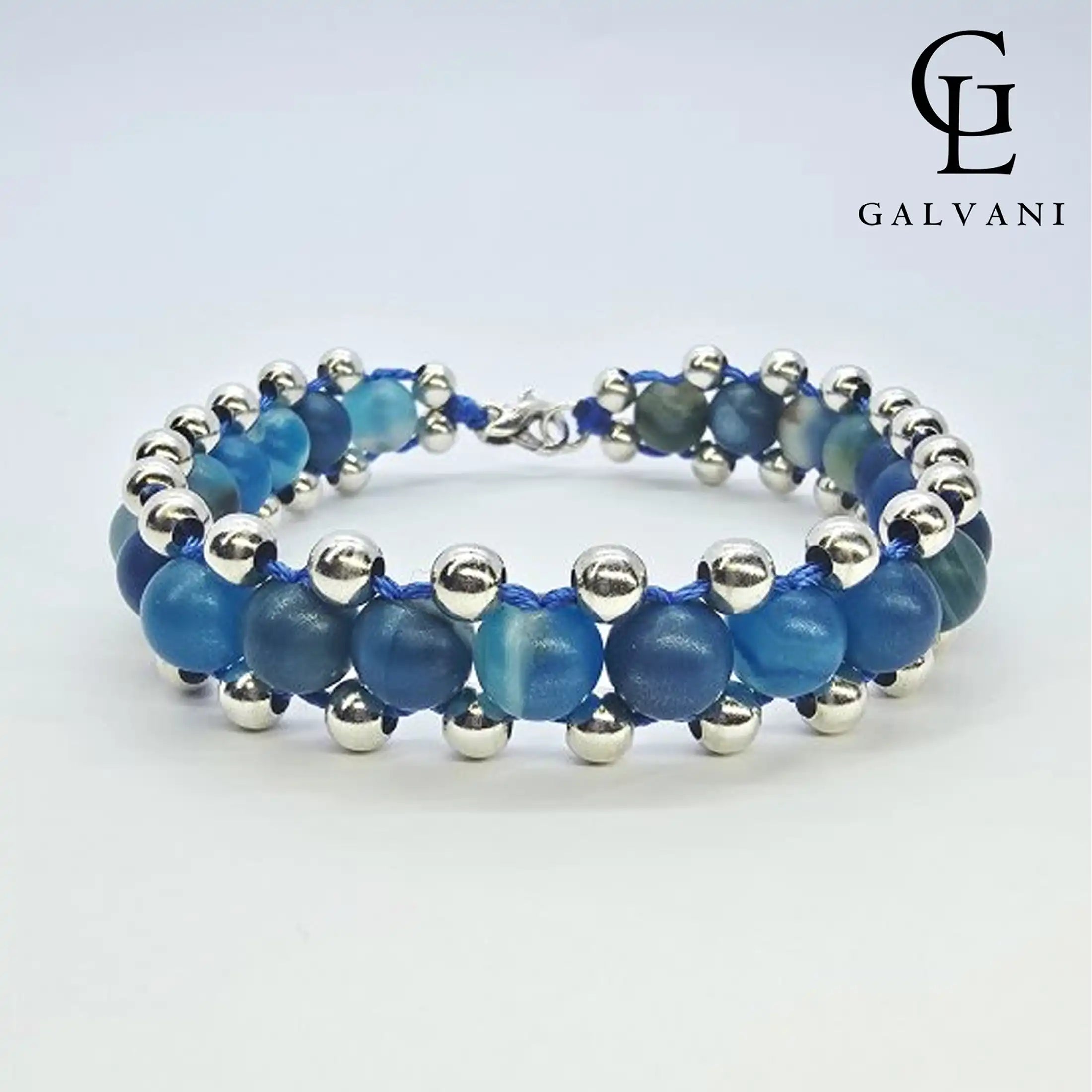 BRACCIALE CHOPPER BLUE Argento 925 Agata Ematite