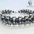 Dettaglio bracciale uomo artigianale Chopper biker con ematite in argento 925 a Riccione Galvani Gioielli