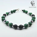Bracciale Icaro con pietre malachite e onice Galvani gioiello simbolico vista frontale