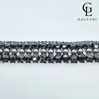 Dettaglio bracciale uomo artigianale Ironhead biker con ematite in argento 925 e acciaio a Riccione Galvani Gioielli