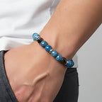 Bracciale uomo Kyanos con apatite ed ematite in argento 925 Galvani Gioielli