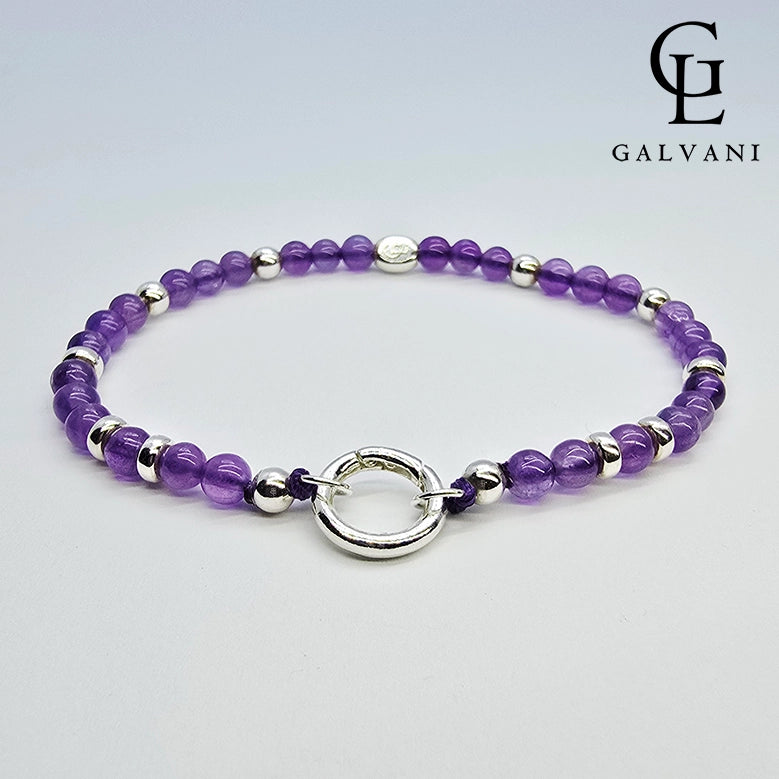 Bracciale ametista in argento 925 Galvani vista frontale