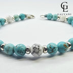 Dettaglio bracciale Antartide con howlite turchese in argento 925 Galvani