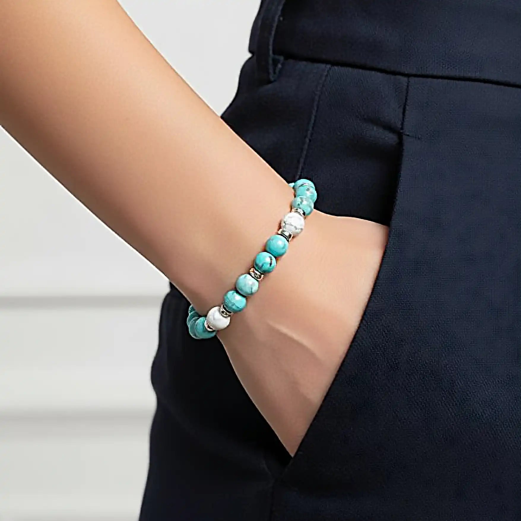 Bracciale Antartide con howlite turchese in argento 925 Galvani Gioielli da donna