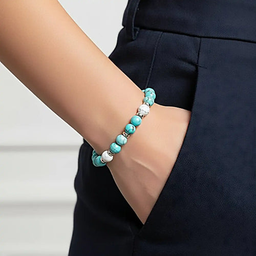 Bracciale Antartide con howlite turchese in argento 925 Galvani Gioielli da donna