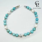 Bracciale Antartide con howlite turchese in argento 925 Galvani Gioielli visto dall'alto