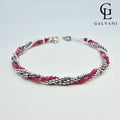Bracciale Aura con pietre tormalina rosa ed ematite Galvani gioiello elegante vista frontale