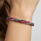 Bracciale Aura con pietre tormalina rosa ed ematite Galvani gioiello elegante e delicato
