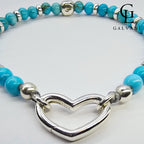 Focus su bracciale Brezza con howlite turchese Galvani gioiello fresco ed elegante
