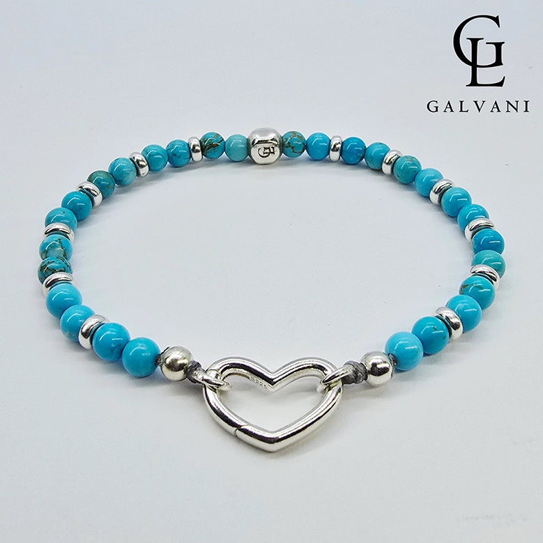 Bracciale Brezza con howlite turchese Galvani gioiello fresco ed elegante vista frontale