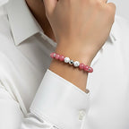 Bracciale Dafne con pietre angelite rosa e howlite bianca Galvani gioiello delicato ed elegante