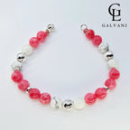 Bracciale Dafne con pietre angelite rosa e howlite bianca Galvani gioiello delicato