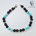 Bracciale Etna con pietre turchese lavica e howlite Galvani stile naturale