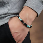 Bracciale Etna con turchese lavica e howlite in argento 925 Galvani Gioielli