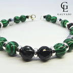 Bracciale Icaro con malachite e onice in argento 925 Galvani gioiello simbolico