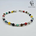 Bracciale Iride con pietre naturali multicolore in argento 925 Galvani vista frontale