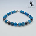 Bracciale Kyanos con pietre apatite ed ematite Galvani stile elegante vista frontale