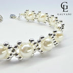 Dettaglio bracciale con perla coltivata naturale in argento 925 Galvani
