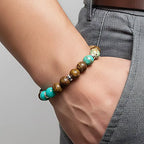 Bracciale uomo Safari con agalmatolite ed elephant skin in argento 925 Galvani Gioielli