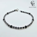 Bracciale Titan con pietre onice ed ematite in argento 925 Galvani vista frontale