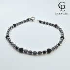 Bracciale Titan con pietre onice ed ematite in argento 925 Galvani vista frontale