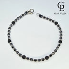 Vista dall'alto bracciale Titan con ematite e onice in argento 925 Galvani 