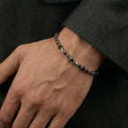 Bracciale Titan con ematite e onice in argento 925 Galvani Gioielli uomo