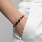 Bracciale TVB con howlite rossa ed ematite in argento 925 Galvani Gioielli