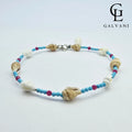 CAVIGLIERA CONCHIGLIA Argento 925 Howlite turchese Corindone