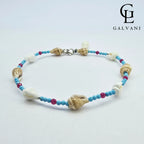 CAVIGLIERA CONCHIGLIA Argento 925 Howlite turchese Corindone