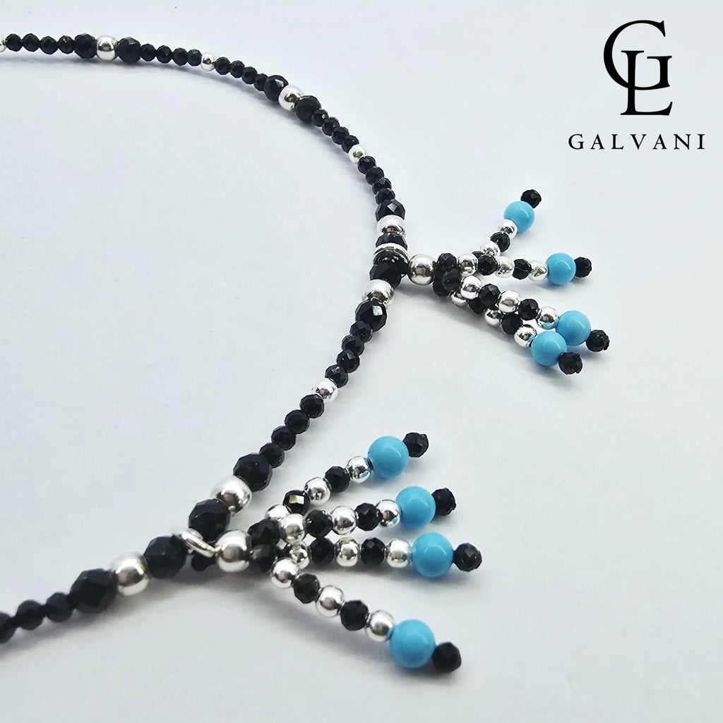 CAVIGLIERA RICCIONE Argento 925 Onice Howlite turchese