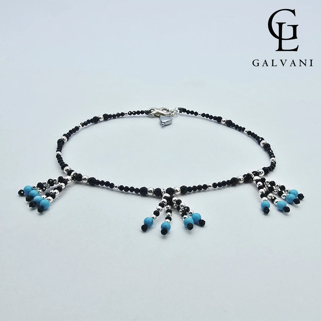 CAVIGLIERA RICCIONE Argento 925 Onice Howlite turchese