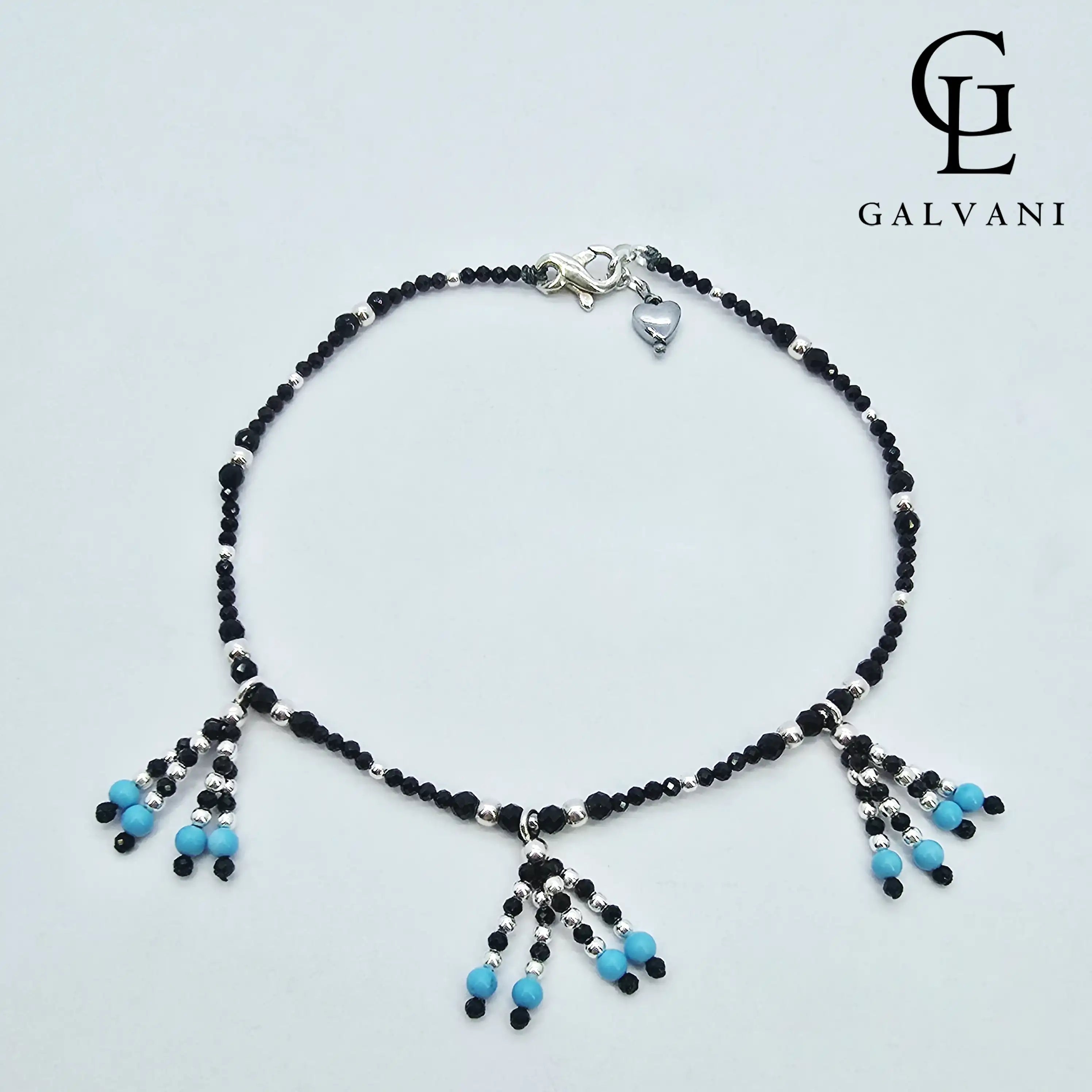 CAVIGLIERA RICCIONE Argento 925 Onice Howlite turchese