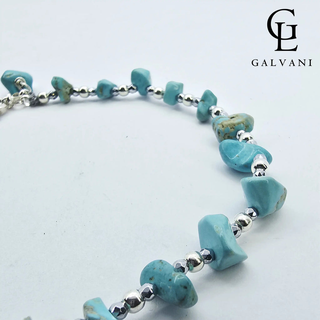 CAVIGLIERA RIVA Argento 925 Howlite turchese